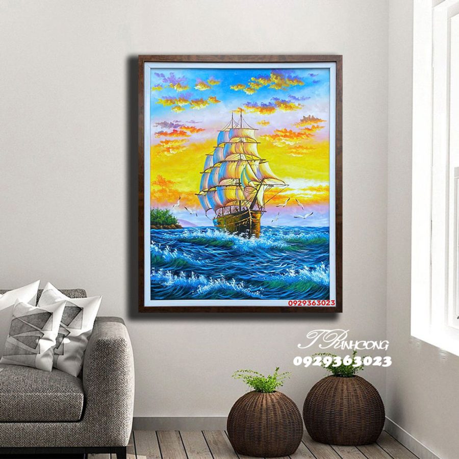 Tranh sơn dầu Thuận Buồm Xuôi Gió SDTC250