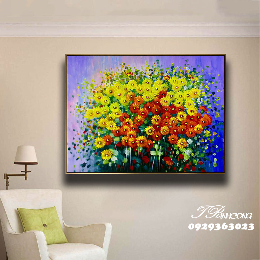 Tranh sơn dầu Vườn Hoa Đua Sắc SDTC247