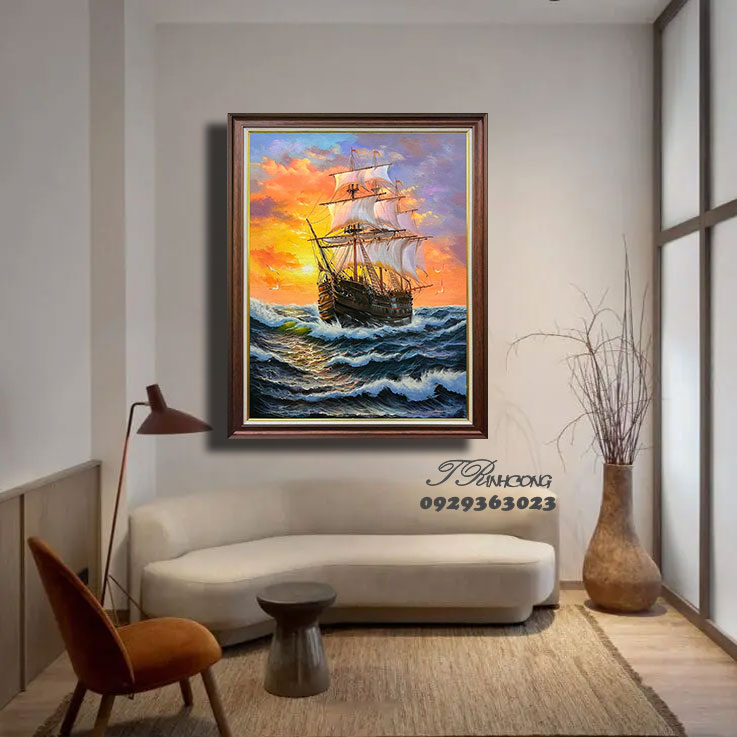 Tranh sơn dầu Cánh Buồm Đón Nắng SDTC230