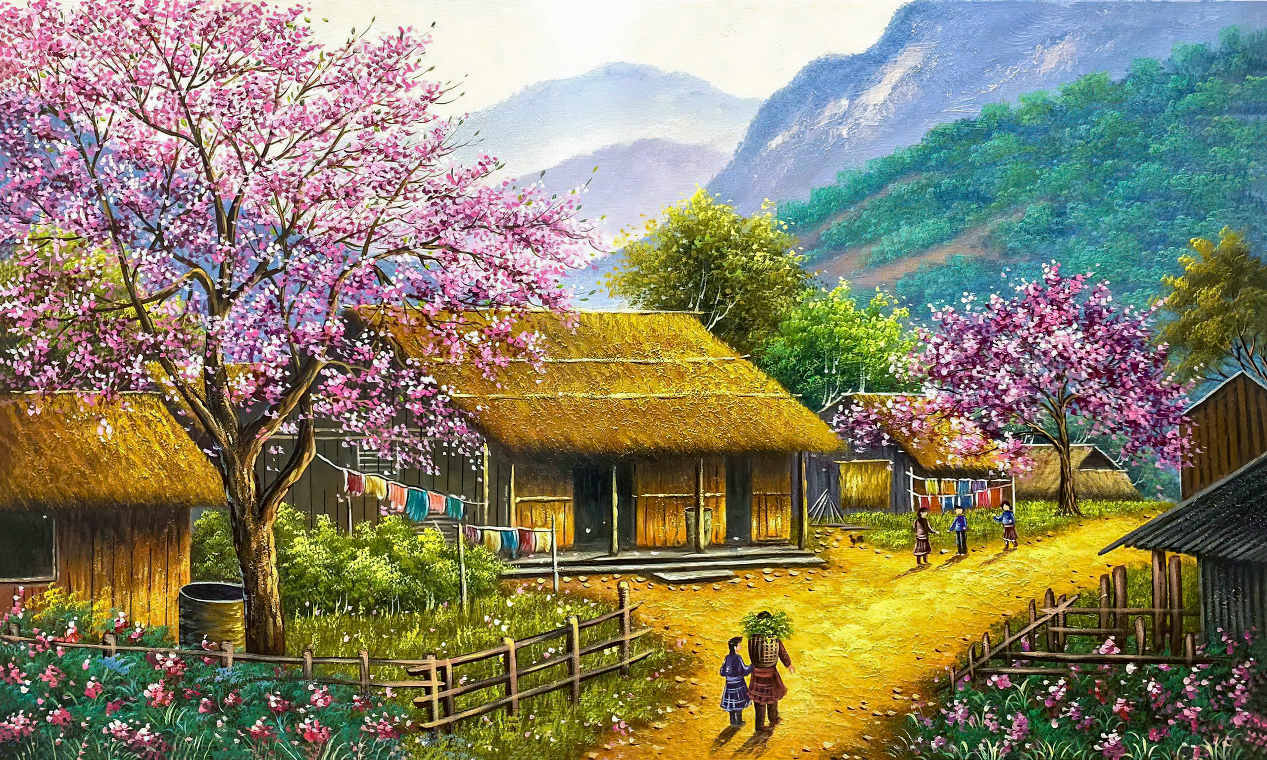 Tranh Sơn Dầu Phong Cảnh Tây Bắc