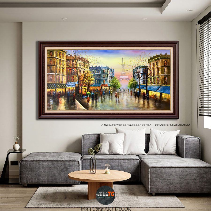 Tranh sơn dầu Đường Phố Paris SDTC346