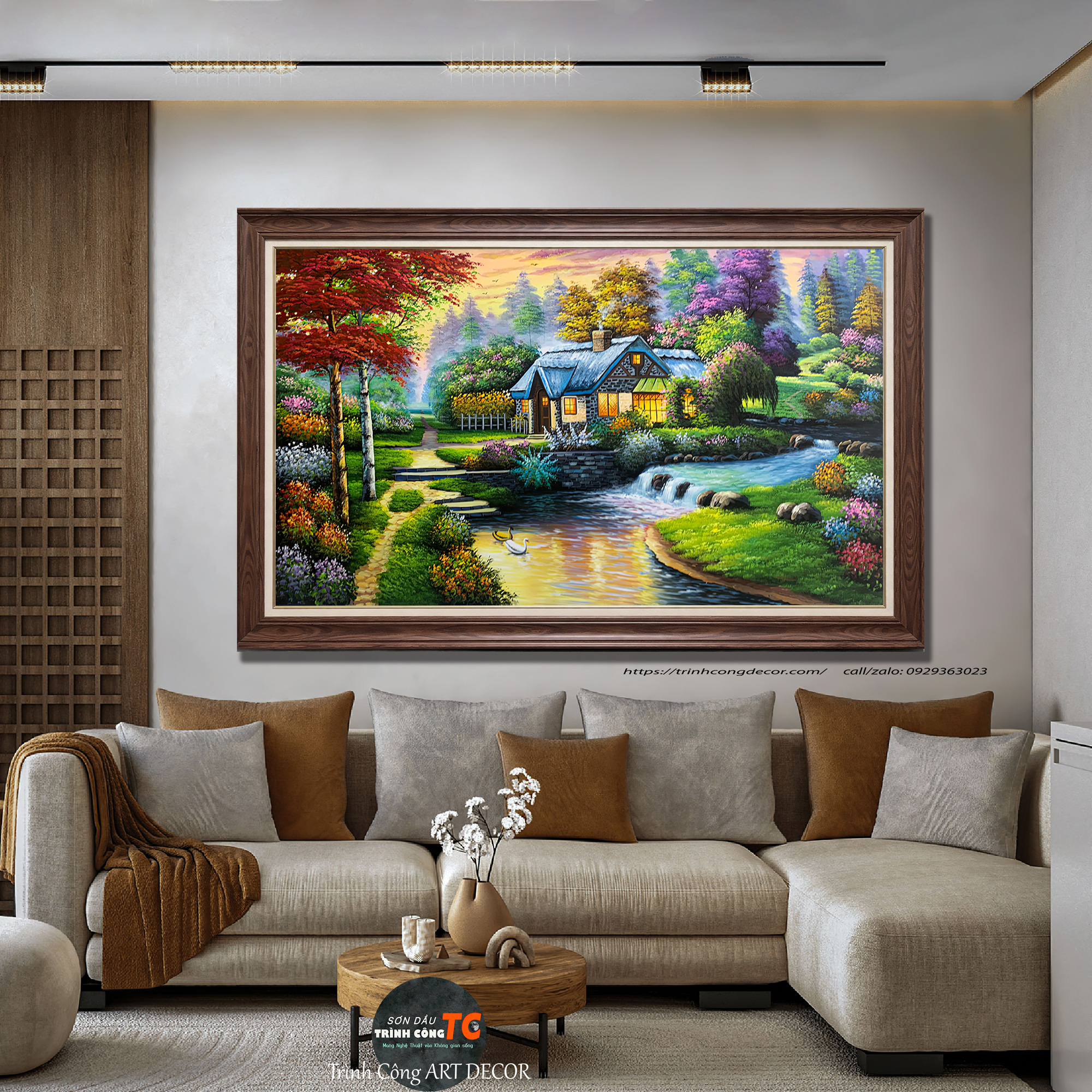 Tranh-son-dau-Nha-Vuon-Chau-Au-SDTC334 Tranh sơn dầu Nhà Vườn Châu Âu SDTC334