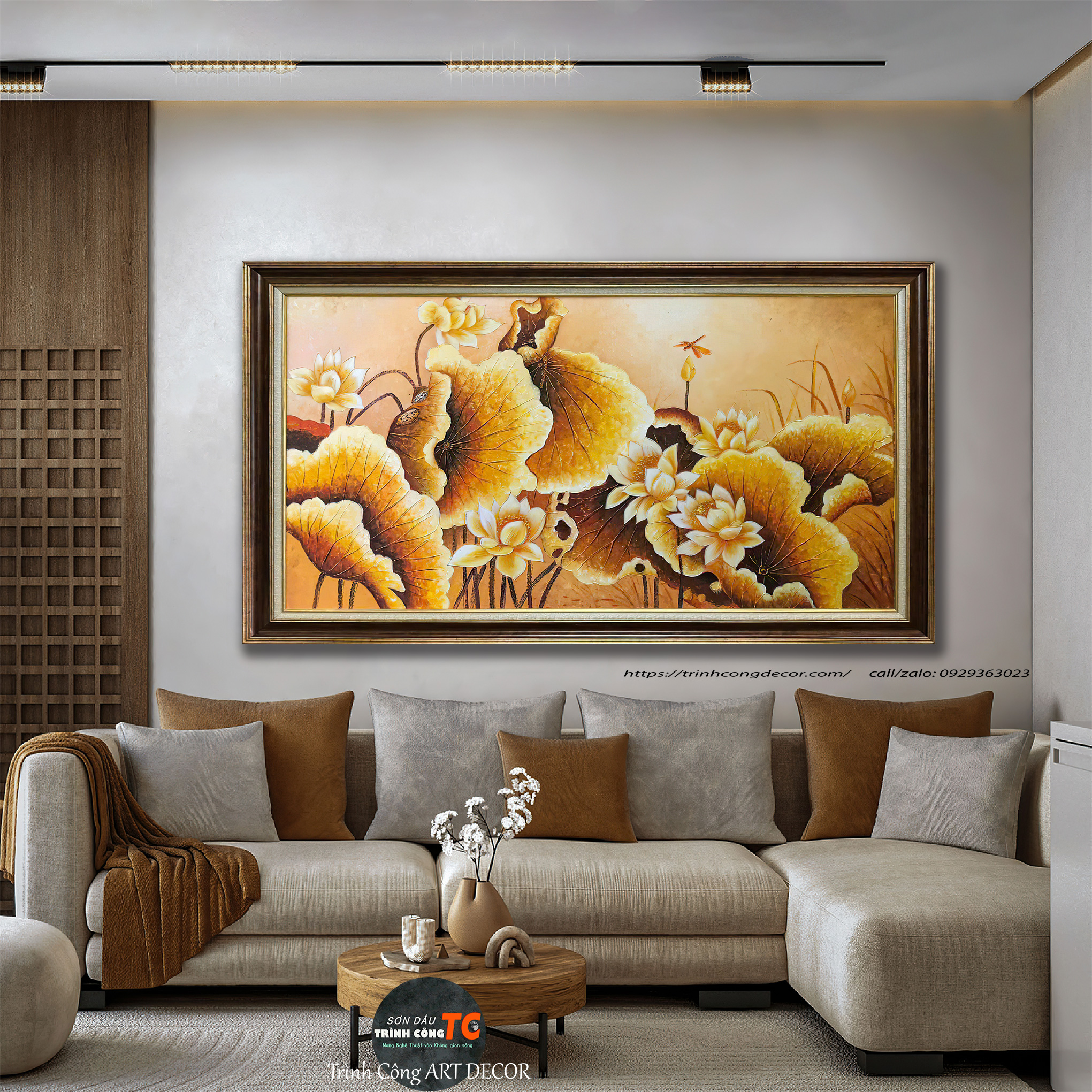Tranh sơn dầu Sen Ngọc An Nhiên SDTC193